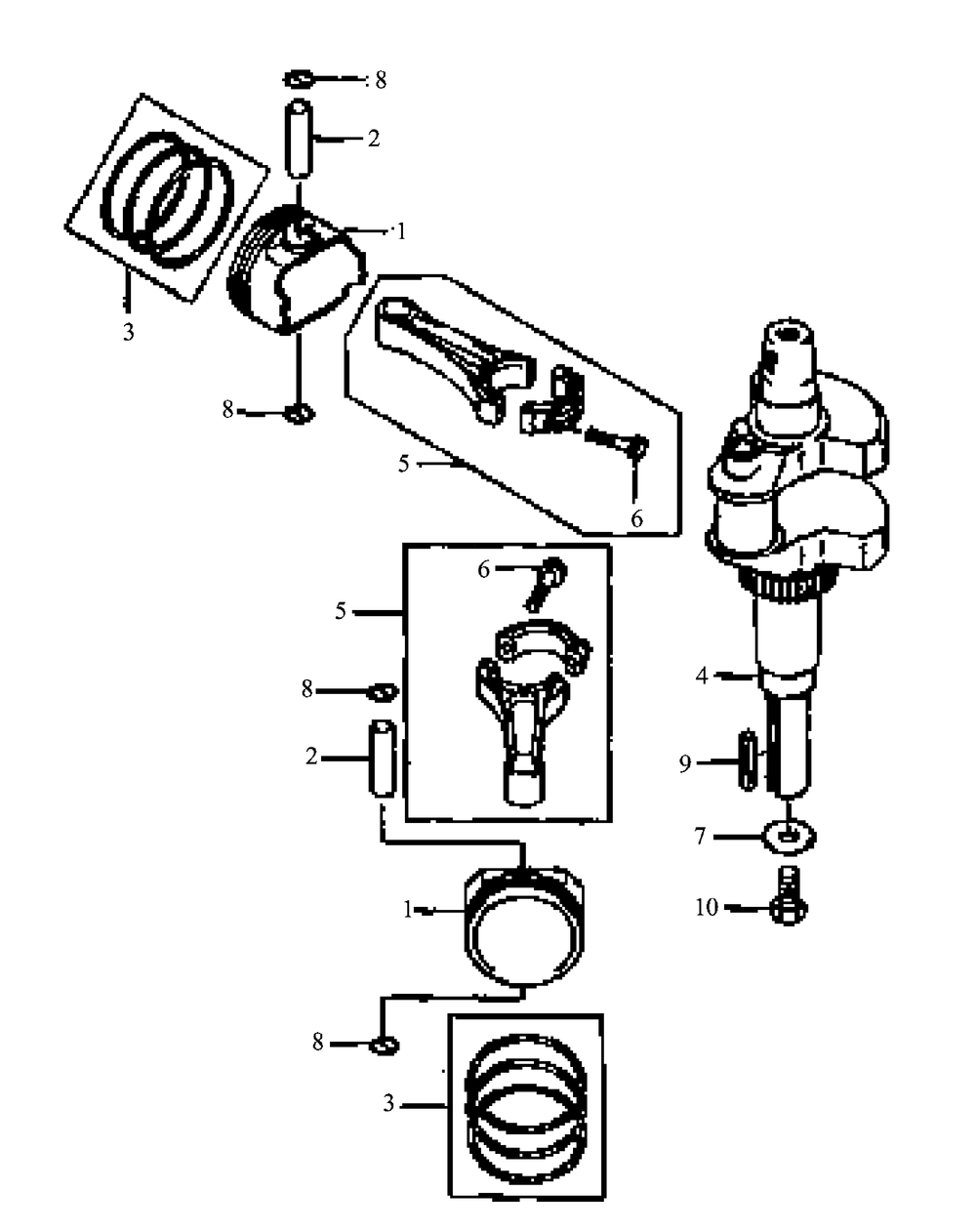 Fh680v-As01 Piston And Crankshaft Diagram and Parts List for M60-KW 53AB5DBX150-23-HP Cub Cadet Lawn Tractor